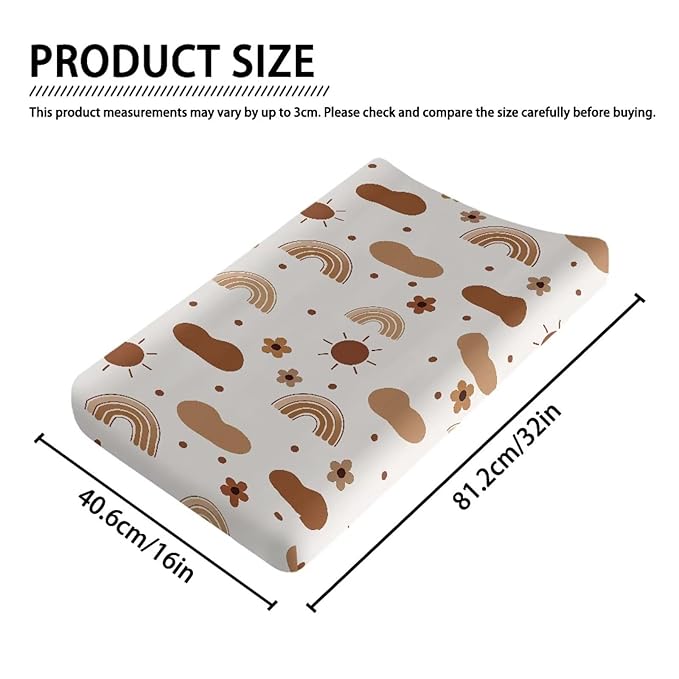 Rainbow Changing Pad Cover for Baby Boy Girls, Soft Stretchy Diaper Change Table Covers, Diaper Changing Table Mat Sheets, One Size, Cute Change Mat Liners