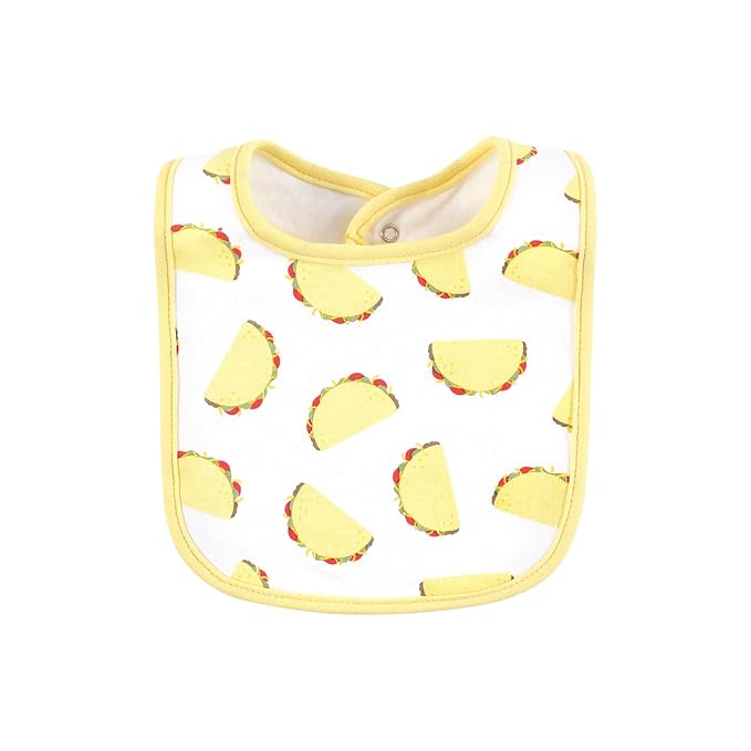 Hudson Baby Unisex Baby Cotton Bib and Sock Set, Taco Tuesday, One Size
