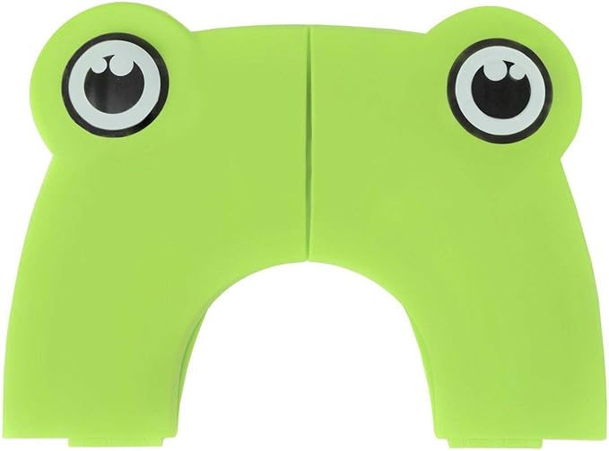 Toilet Potty Training Seat Cover, Travel Toilet Seat, Folding Non Slip Silicone Pads, Travel Portable Reusable Kids Toddlers Boys Girls, Carry Bag (Green - Frog)