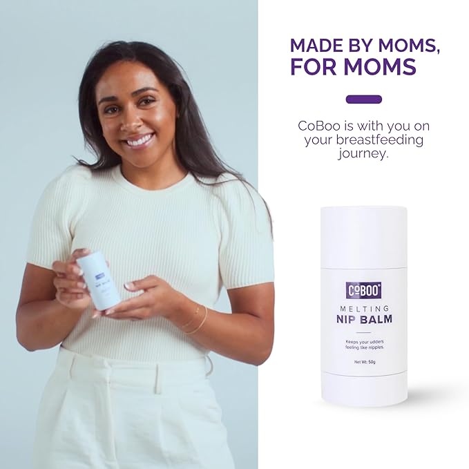 CoBoo Melting Nip Balm for Sore Nipples, Baby-Friendly Postpartum Essential, Touch-Free Application, Soothes and Protects, Breastfeeding Essentials