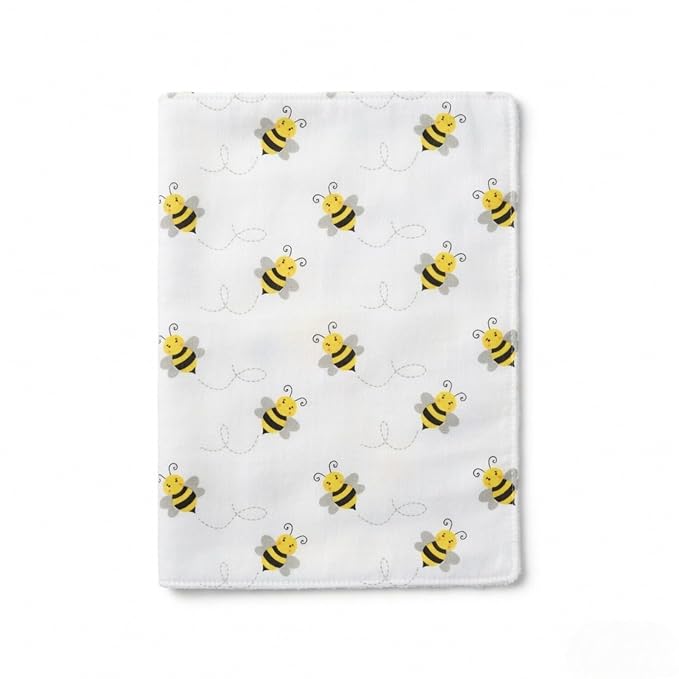 EVERYDAY KIDS 12 Pack Burp Cloths for Baby Boys and Girls - Bees, Sun and Stripes