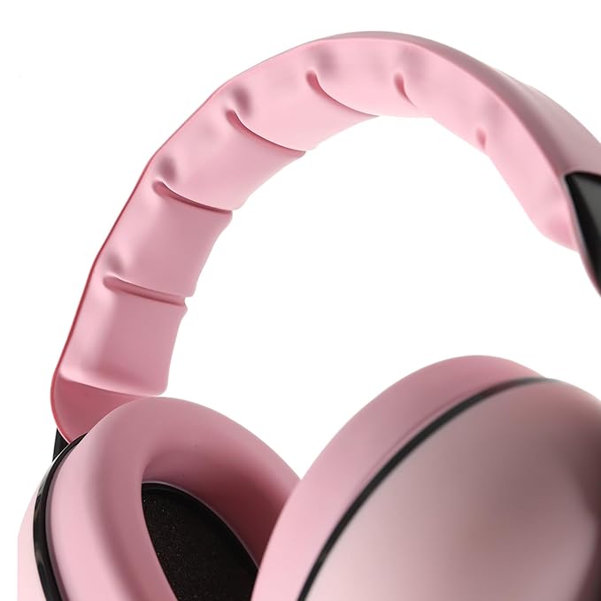 Funbliss Baby Ear Protection for Babies and Toddlers for Ages 3 to 36 Months - Noise Reduction Earmuffs - Comfortable Baby Headphones Against Hearing Damage & Improves Sleep - Pink