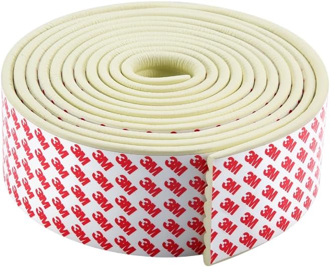 Upgraded Baby Proofing Edge Corner Protector,16.4ft Edge Guards Padding with 3M Adhesive, Extra-Wide Soft Rubber Foam Padding, Furniture, Sharp Edge Safety Corner Edge Bumper Guard-Cream