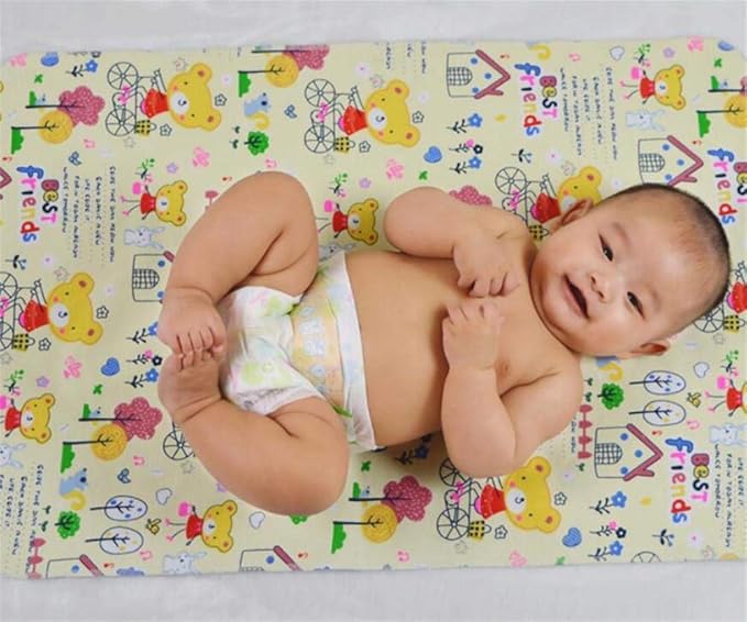 4pcs Pack Monvecle Baby Infant Cotton Waterproof Changing Pads Washable Resuable Diapers Liners Mats Small 18"x12"