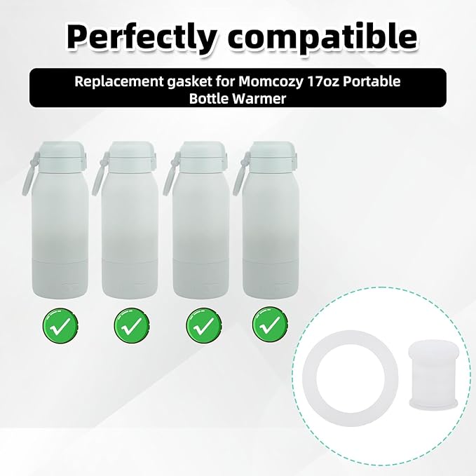 6pcs Baby Bottle Warmer Accessories Set Compatible with Momcozy, BPA-Free Silicone Stopper Gasket and Seal Rings Replacements for 17oz/500ml Portable Baby Portable Bottle Milk Warmer Parts
