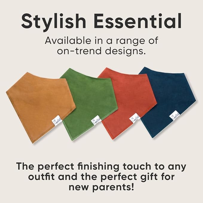 Copper Pearl Baby Bandana Bibs, 4 Pack