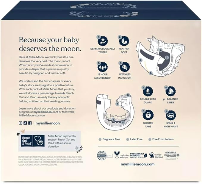 Milli-Moon Luxury Diaper Size 2-96-ct