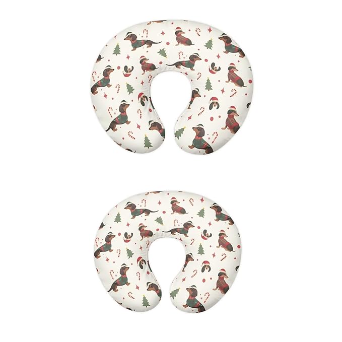 Christmas Dog Tree and Cane Nursing Pillowcase Baby Breastfeeding Slipcover Infant Newborn Nursery Bottle Pillowcase Breathable and Washable Xmas Decor