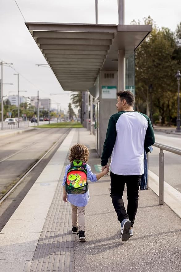 Backpack Leash for Toddlers, Dinosaur Kids Backpacks with Anti Lost Wrist Link, Children Mini Travel Bag for Baby Boys Girls