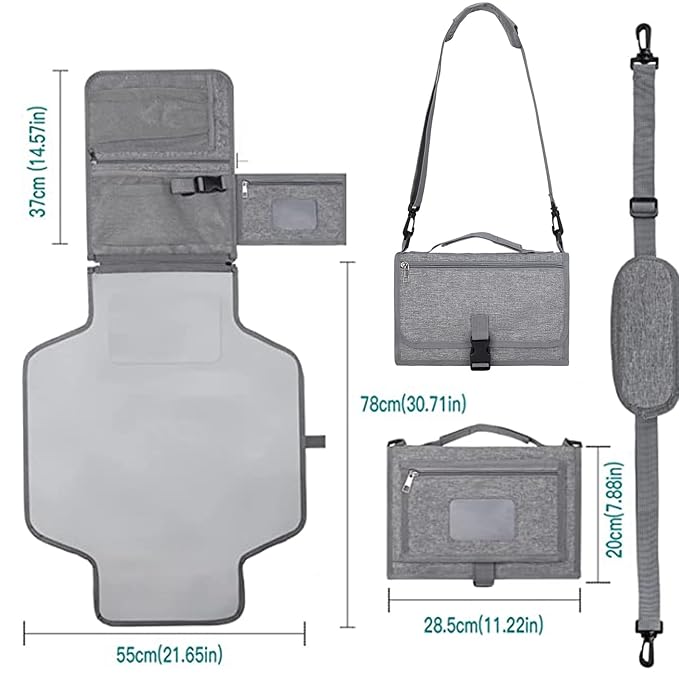 Baby Changing mat, Portable Nappy Changing mat Detachable Waterproof Foldable Travel Changing Mat with Storage Pockets, Shower Gifts (Size:55 * 78cm)