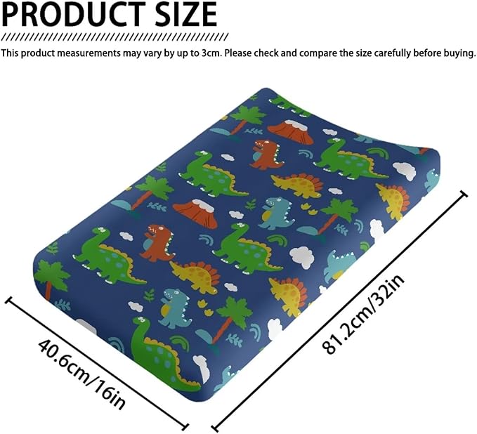 Changing Pad Covers for Boys Girls, Cute Dinoaurs Diaper Changing Table Pad Cover Soft Breathable Changing Mat Cover for 32''x16" Cute Birthday Gifts for Baby