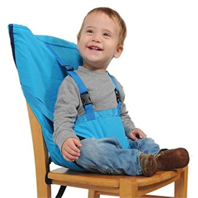Monvecle Baby Portable Travel Chair Booster Safety Seat Cover Infant Harness Washable Sack Light Blue