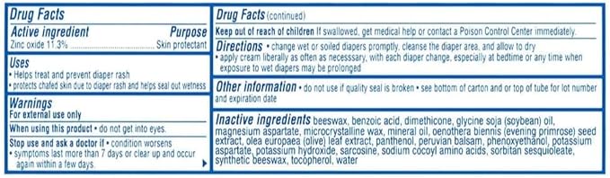 Balmex Diaper Rash Cream With Zinc Oxeie & Vitamin E, 4 Oz/ 2 Pack