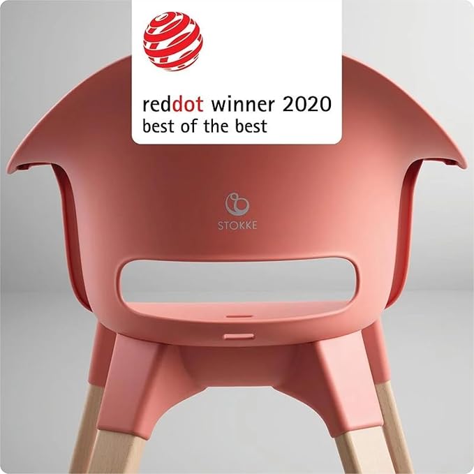 Stokke Clikk Easy to Clean Cloud Grey Baby High Chair with Natural Legs, All in One Box (Includes Tray and Harness)