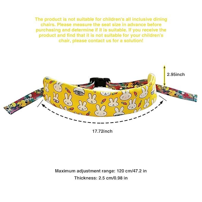 Universal High Chair Straps Replacement for Wooden High Chair -Safety Harness for Infant Toddler, Adjustable Baby Safety Strap, High Chair Accessories Compatible with Most Wooden High Chairs (Yellow)