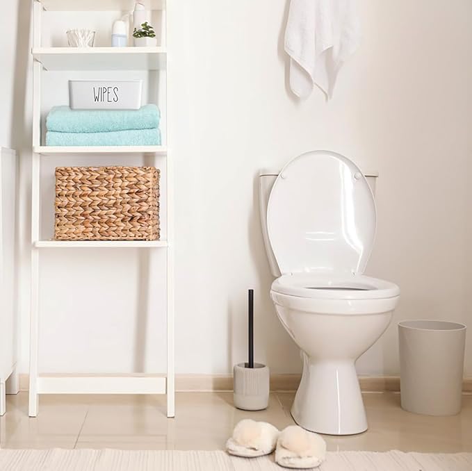 Sleek Baby Wipes Dispenser Easy to Access Bathroom Flushable Butt Wipes Container Holder Refillable,7.28" L x 4.80" W x 2.75" H (White)