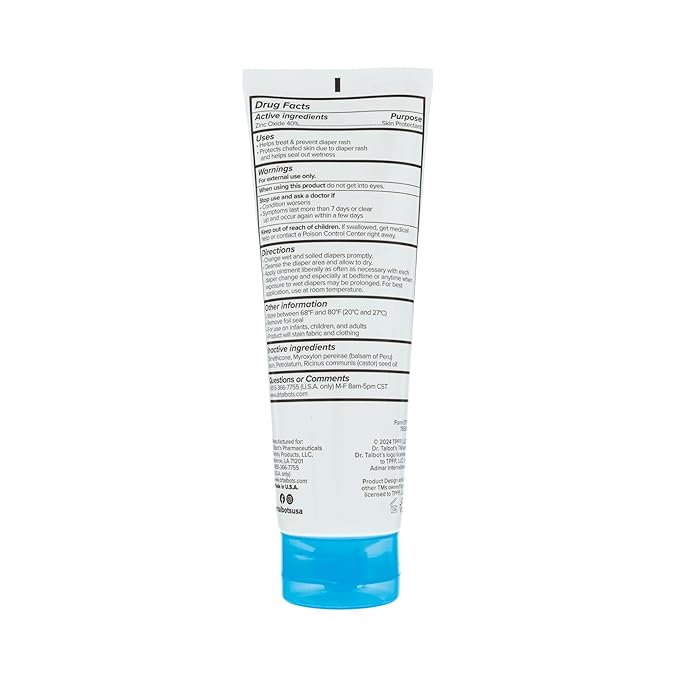 Dr. Talbot's Maximum Strength Diaper Rash Ointment - 4 oz - Zinc Oxide Skin Protectant with Peruvian Balsam - Treats and Prevents Rash