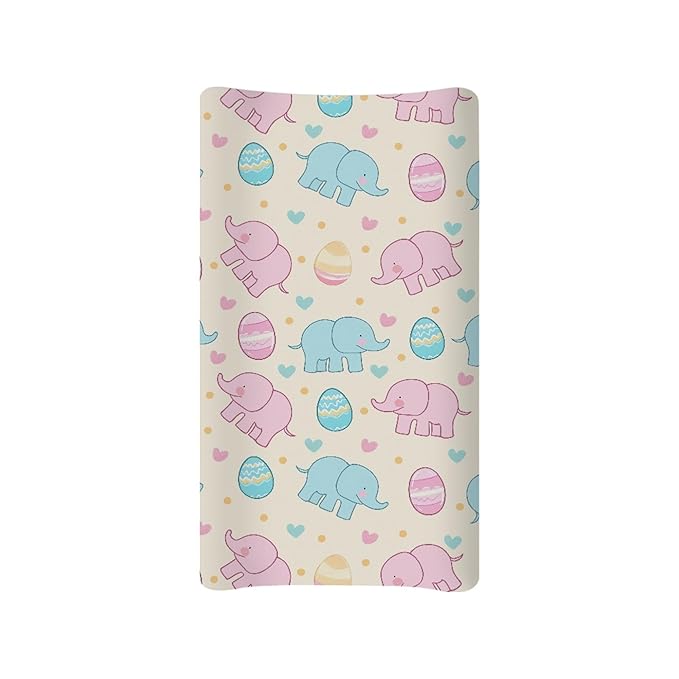 Easter Egg Elephant Changing Pad Cover for Baby Comfortable Diaper Change Table Pad Covers for Baby Boys Girls Soft Breathable Changing Pad Sheets Cover