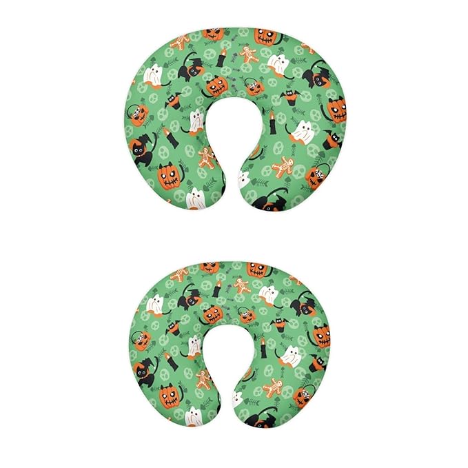 Pumpkin and Cartoon Ghost Nursing Pillow Cover for Baby Boy Girl Breastfeeding Nursing Pillow Slipcovers Super Soft Easy to Use and Dustptoof Halloween Decor