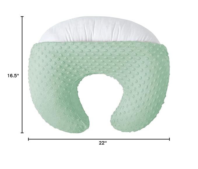 Nursing Pillow and Positioner for Breastfeeding, Ultra Soft Baby Breastfeeding Pillows for More Support for Mom and Baby, with Premium Removable Cover (Celadon)