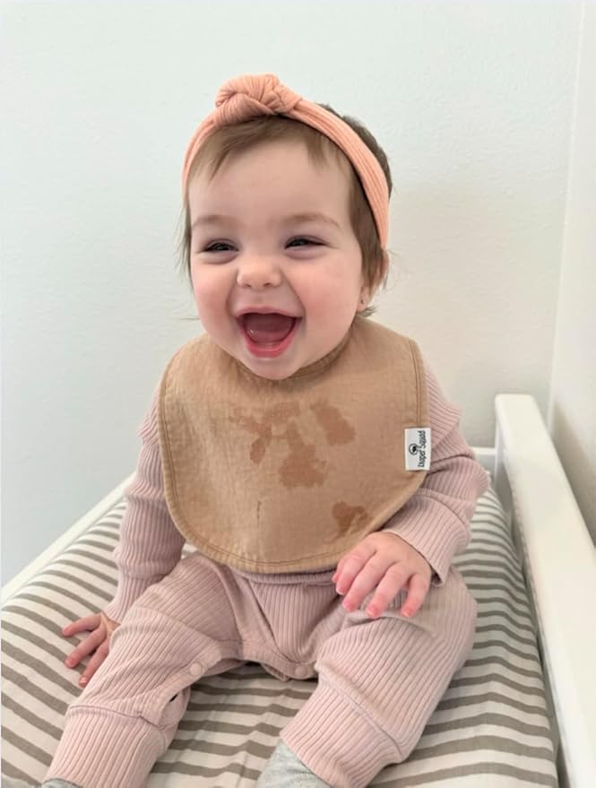 DiaperSquad's 100% Organic Cotton Baby Drool Bibs, Super Absorbent & Adjustable Baby Bibs for Drooling and Teething