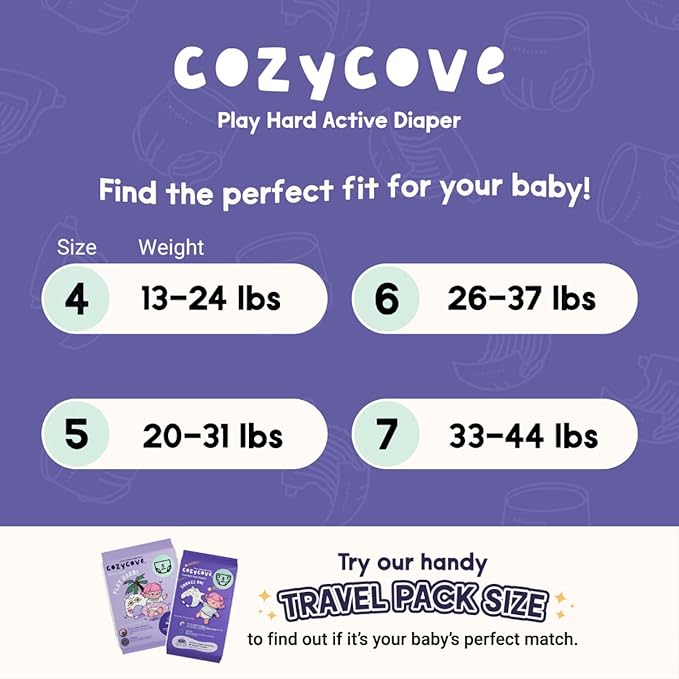 Cozycove Size 6 XXL (26-37 lbs) Pull Up Training Pants | Totally Chlorine Free, Fragrance Free, Wetness Indicator | Play Hard Slim Active Pants | 20 Count (1 Bag of 20)