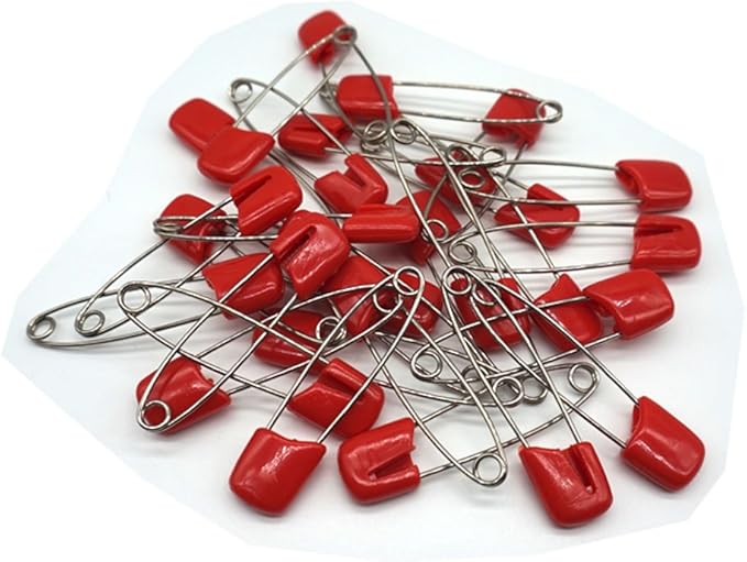 Baby Safety Pins Secure Clips for Fastening Baby Clothes Diaper Napkins 50pcs 60PCS 30PCS (Red, 30 pcs)