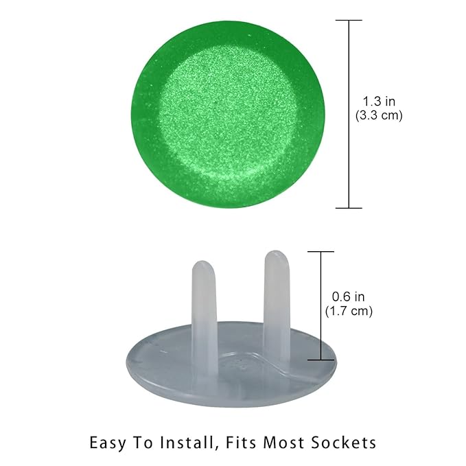 Pure Plant Green Color Outlet Covers (12 or 24 Pack) - Child Safety Electric Plug Protectors to Prevent Power Shock