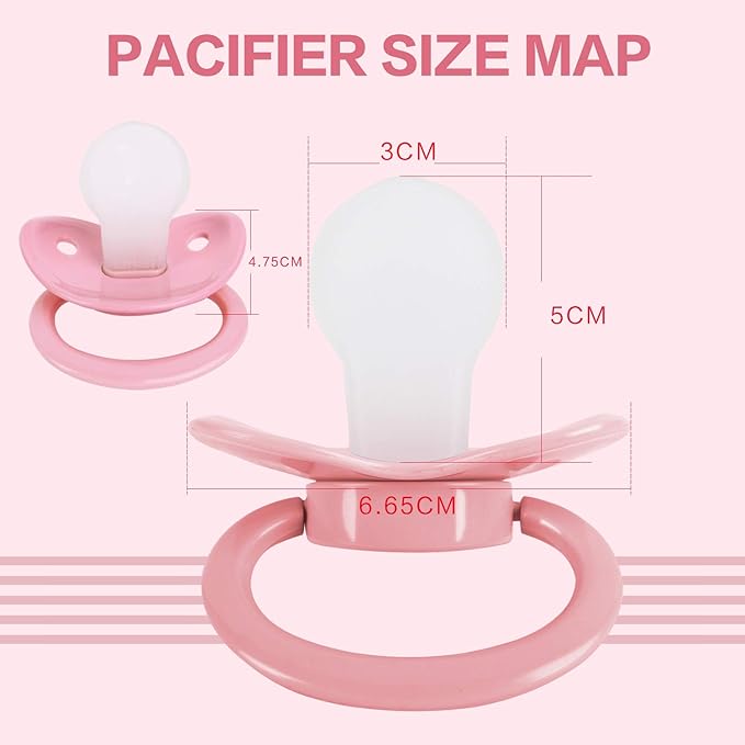 Adult Sized Pacifier and Bottle Set,Print May Vary,250ml (Pink)