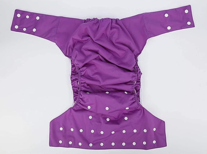 Adult Cloth Diaper Cover Nappy Reusable Washable Adjustable for Disability Incontinence Person (Purple)