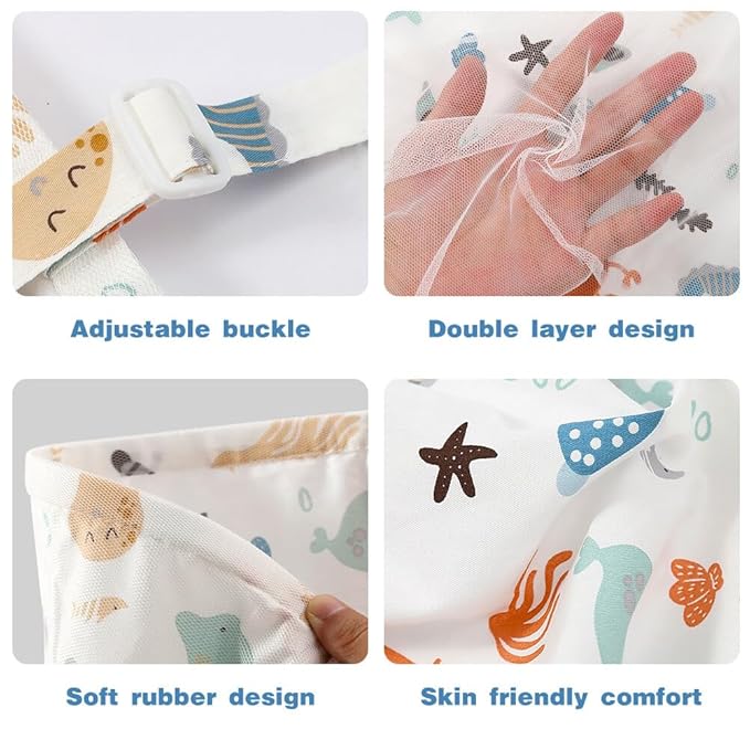 2 Pack Baby Nursing Cover with Wire Hoop Full Privacy Breastfeeding Cover Breathable Light Weight Breastfeeding Apron Cover Car Seat Canopy Summer Cotton Nursing Scarf with Adjustable Buckle