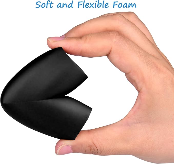 12-Pack Baby Proofing Corner Protectors, Furniture Corner and Edge Safety Bumpers, Soft Rubber Foam Cushion Covers, 3M Taped Corner Guards, Baby Child Proofing Pads, Table Corner Covers, Black