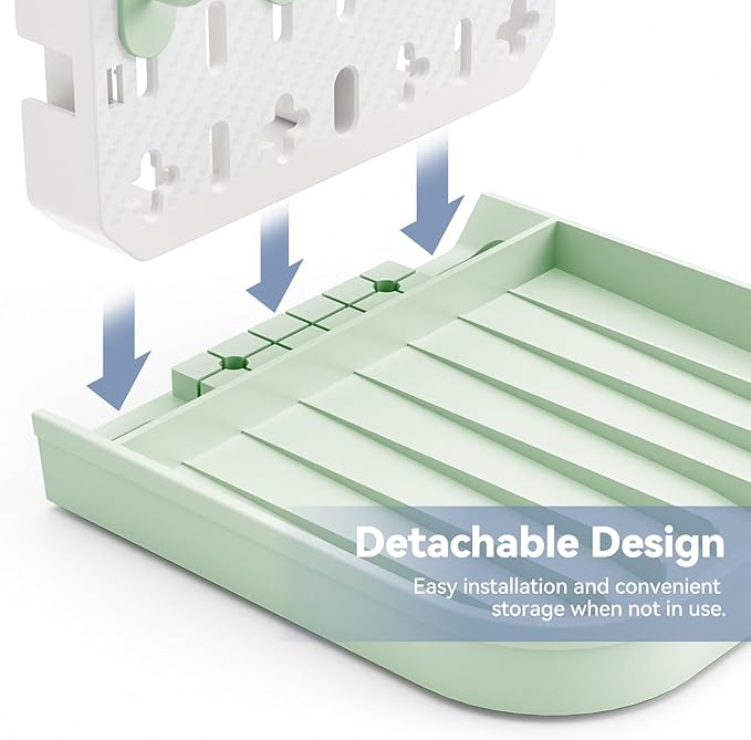 Baby Bottle Drying Rack Baby Bottle Holder Space Saving Bottle Dryer Rack Station Countertop Storage Organizer 12 Travel Bottle Drying Rack Vertical Breast Pump Part Plastic Bag Cup Dryer Tower Green