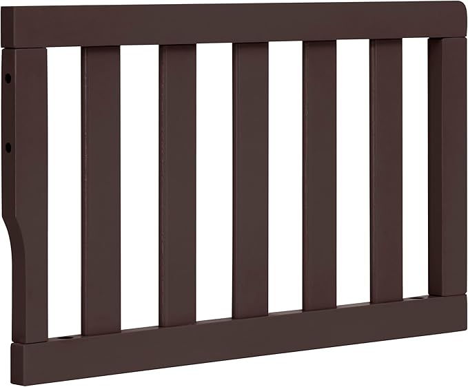 Dream On Me Toddler Guard Rail for Convertible Crib, Solid Wood Bed Rail for Toddler Bed Conversion, Chocolate Chip