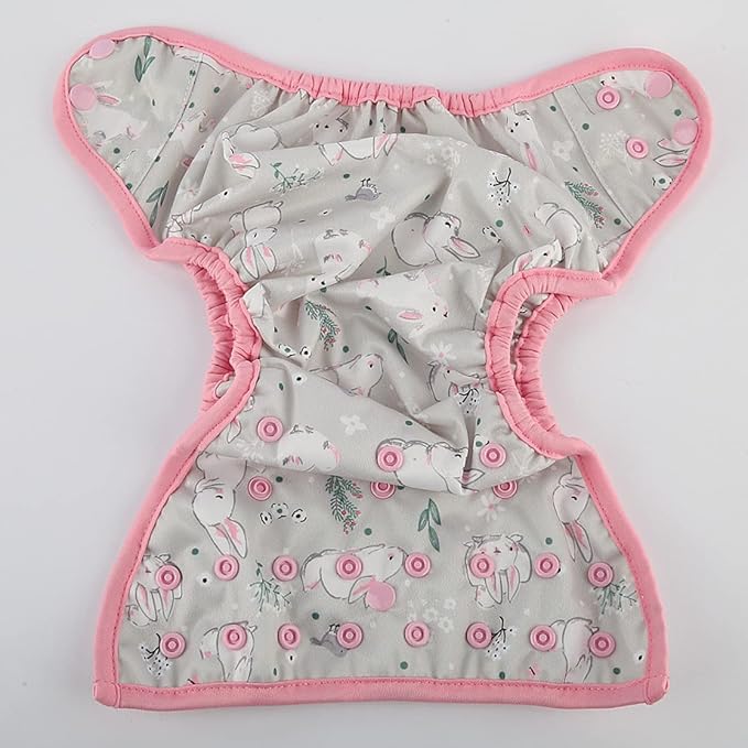 One Size Cloth Diaper Cover Snap With Double Gusset Rabbit One Fit All
