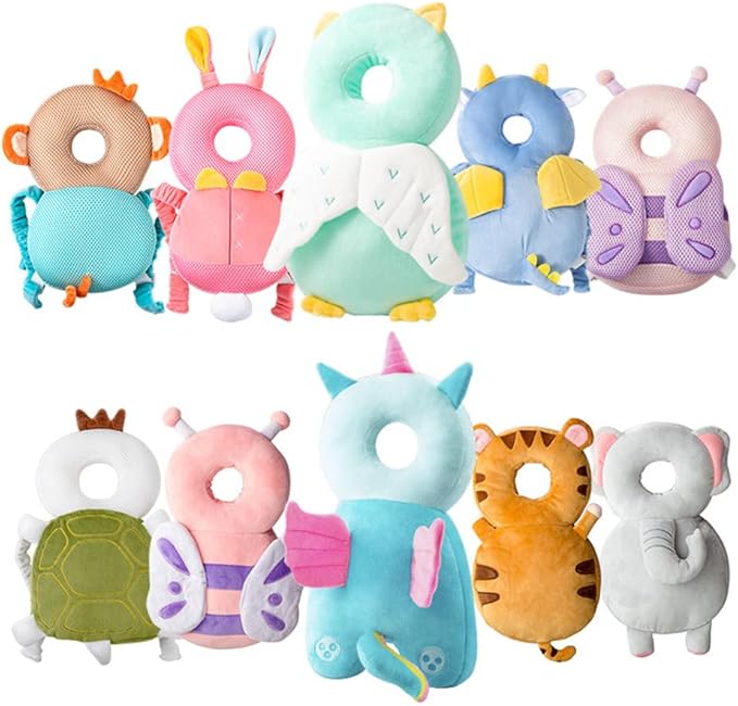 Baby Head Protector & Baby Knee Pads for Crawling, Adjustable Toddlers Head Safety Pad Cushion Backpack, Baby Back Protection for Crawling & Walking, for Age 5-24Months (Rabbit)