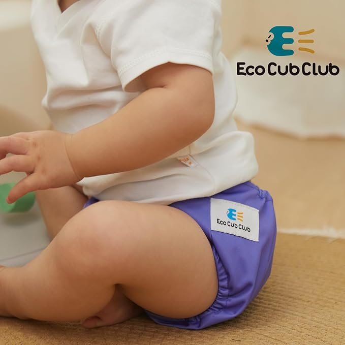 Reusable Washable Cloth Diapers 6pcs for Baby Shower,Leak-Proof Double Gussets Quick-Dry AWJ Lining,12 Soft Fleece Inserts & 2 Wet Bags,Packed in Durable Travel Handbag&Key Chain | B-06-A