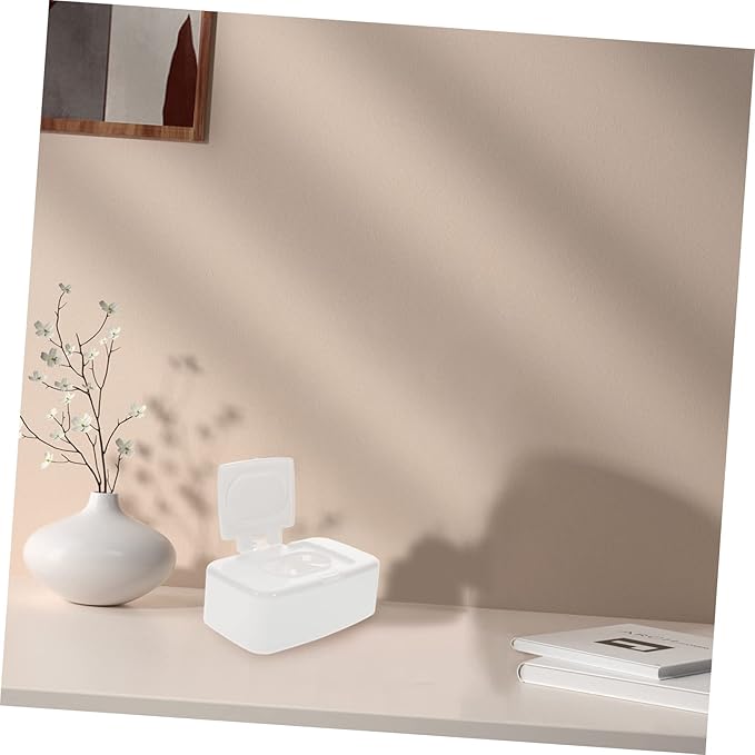 ibasenice 2pcs Storage Box Containers with Lids Toilet Paper Holder Moist Tissue Dispenser Tissue Storage Case Wipes Container Wipe Dispenser White Baby Pp Tissue Paper Makeup Remover