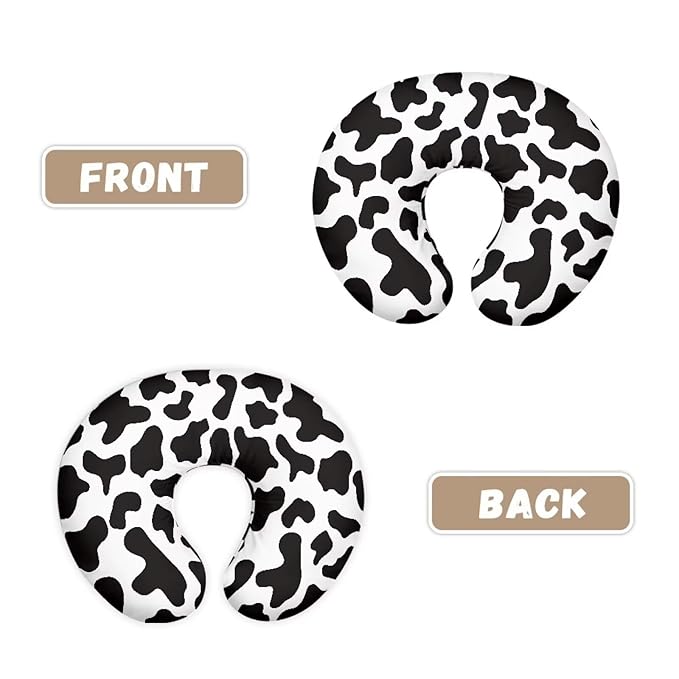Milk Cow Skin Print Soft Feeding Pillow Cover Super Soft and Stretchy Personalized Breastfeeding Pillowcase for Newborn Feeding
