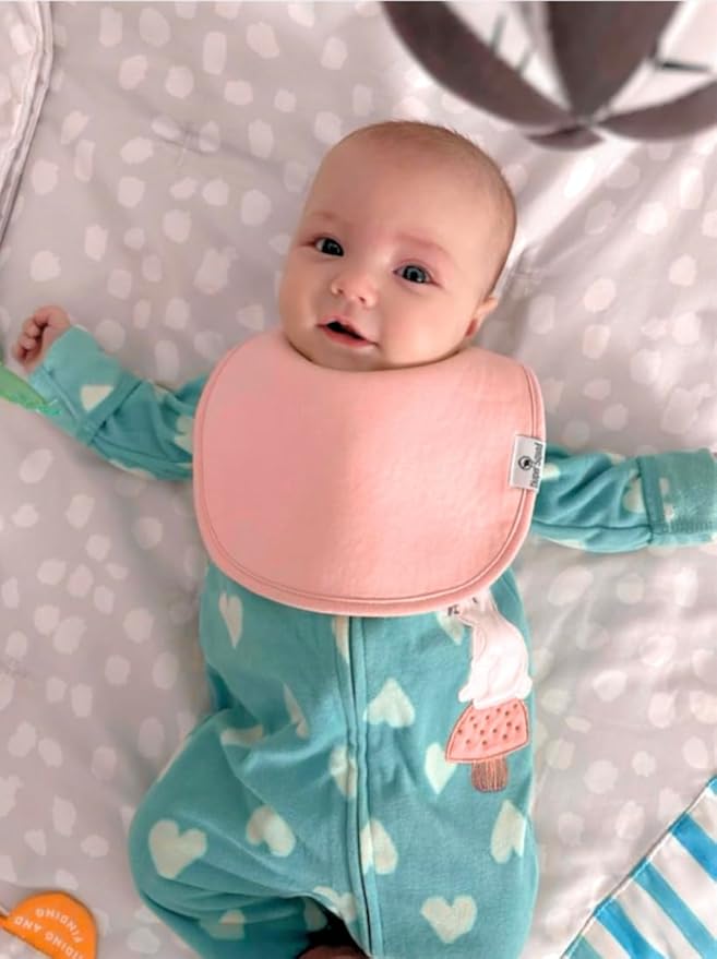 DiaperSquad's 100% Organic Cotton Baby Drool Bibs, Super Absorbent & Adjustable Baby Bibs for Drooling and Teething