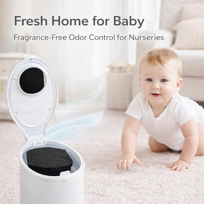 8 Pack Diaper Pail Deodorizer Refills Compatible with Ubbi Diaper Pail, Activated Charcoal Odor Absorbing Carbon Filters for Baby Diaper Trash Can, Helps Control Odors & Keep Home Fresh
