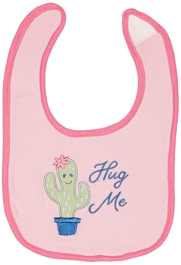 Hudson Baby Unisex Baby Cotton Bibs, Pink Cactus, One Size