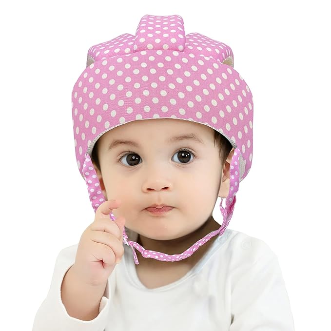 Baby Helmet Toddler Children Headguard Infant Head Cushion Protective Harnesses Cap Soft Adjustable Kid Hat Head Protector (Pink)