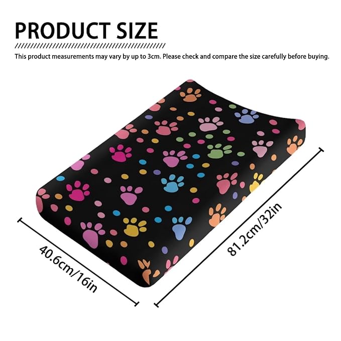 Dog Paw Baby Diaper Changing Pad Cover Toddler Portable Changing Pad Sheets Newborn Infant Changing Table Covers Bassinet Mattress Pads