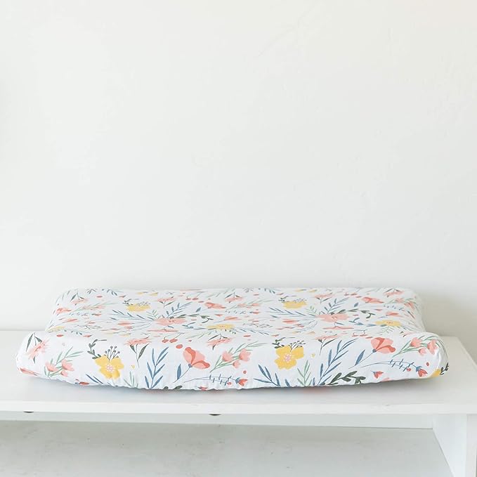 Graced Soft Luxuries Fitted Changing Pad Covers 100% Breathable Cotton for Girls, (Floral Burst)