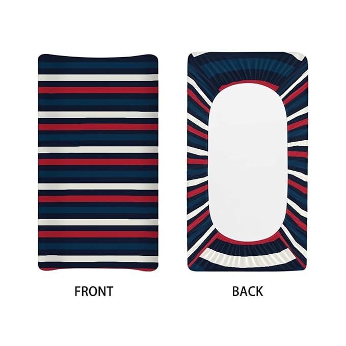 Black and Red Stripes Baby Changing Pad Cover Baby Diaper Change Table Pad Covers 32 * 16 Inch Easy to Install Cradle Mattress Sheets Nursery