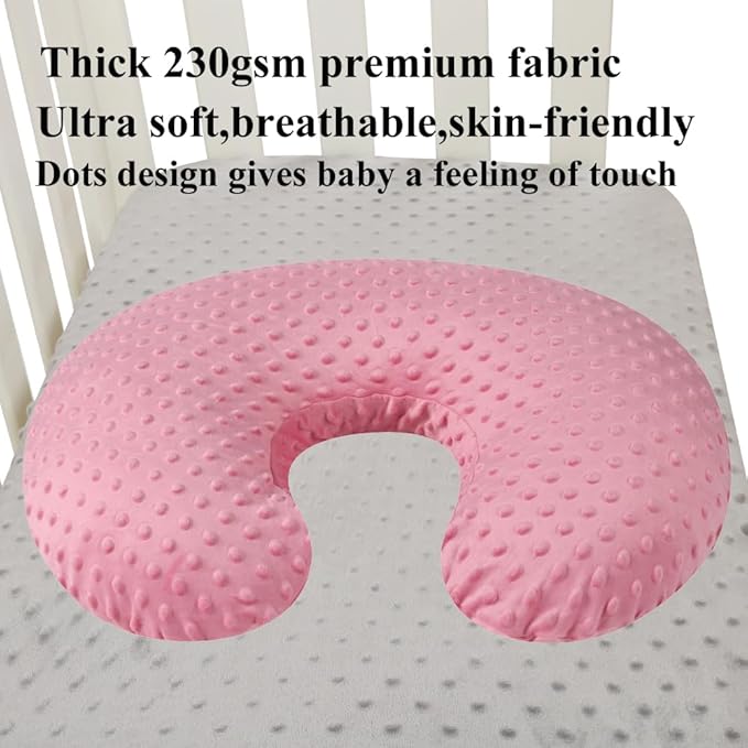 Dot Nursing Pillow Cover Set 2 Pack Nursing Pillow Slipcovers, Ultra Soft Compatible with Boppy Pillow,Standard Pillow for Baby Boy Girl Pink, Love