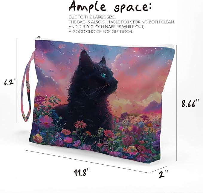 Fokongna Palm leaves Wet Bag Travel Wet Dry Bag Beach Bag Diaper Bag Wet Bag For Swimsuit Travel Makeup Bag Toiletry Bag