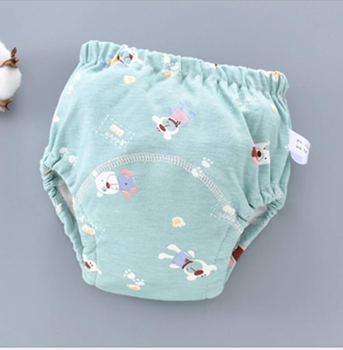 4 Pack Baby Toddler Potty Training Pants Layered Cotton Training Underwear for Toddlers Girls Boys