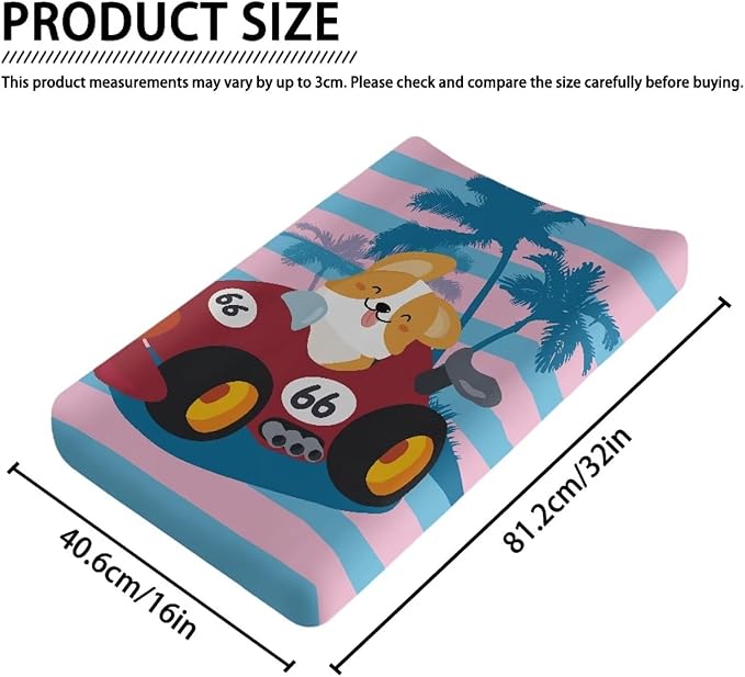 Carton Dog Driver Change Pad Covers Stain Resistant Baby Diaper Change Table Covers Universal for Most Change Pad Machine Washable